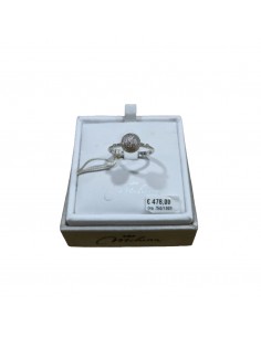 Anello Miluna Oro Bianco e Diamanti con Sfera Diamantata